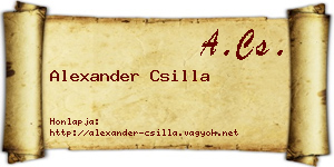 Alexander Csilla névjegykártya