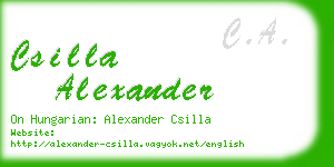 csilla alexander business card